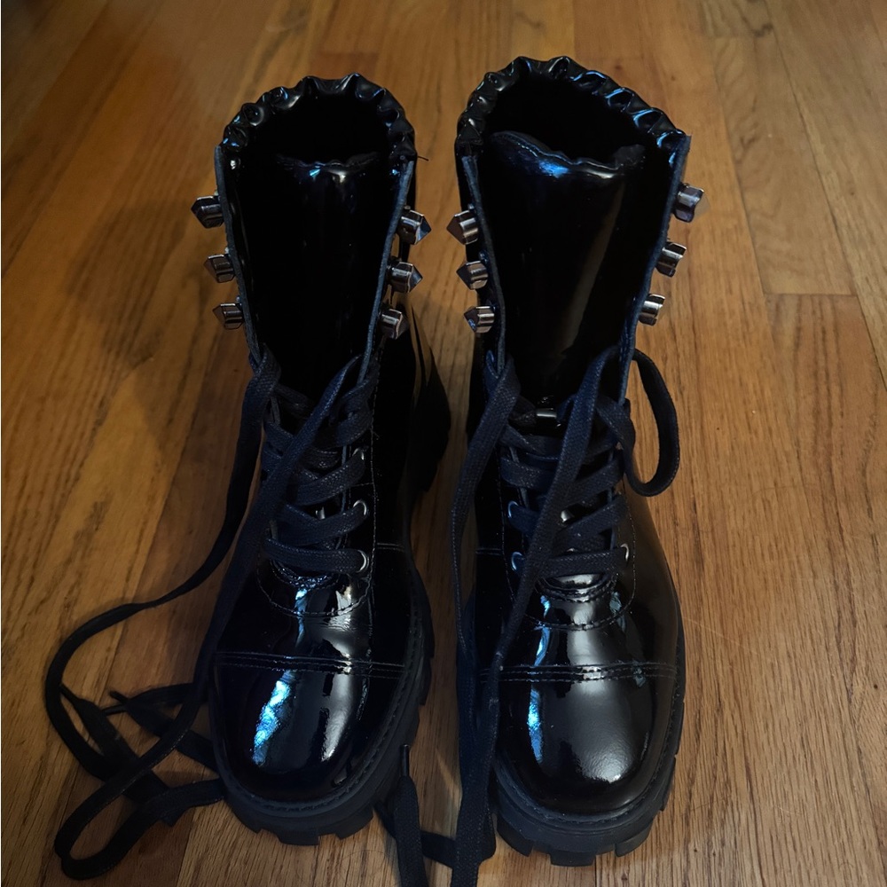 SCHUTZ Black Rugged Sole Boots